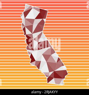 California vector illustration. California design on gradient stripes background. Technology, internet, network, telecommunication concept. Awesome ve Stock Vector