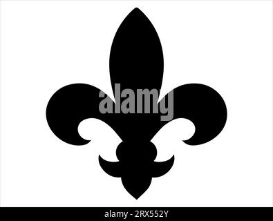 Fleur de lis silhouette vector art white background Stock Vector