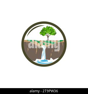 vector illustration of waterfall isolated on white background.EPS 10 Stock Vector