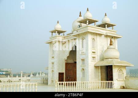 Partial view of Jai Gurudev Mandir, Mathura, Uttar Pradesh, India Stock Photo