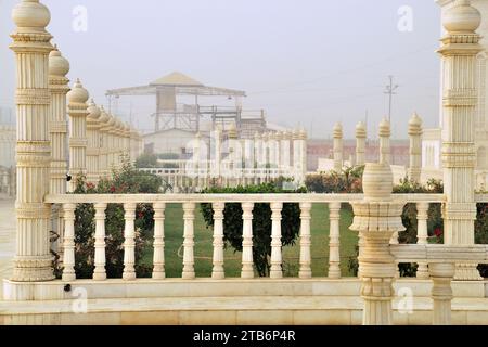 Partial view of Jai Gurudev Mandir, Mathura, Uttar Pradesh, India Stock Photo