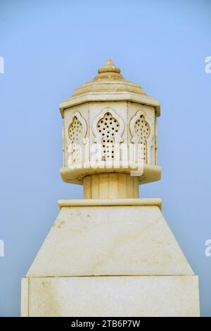 Partial view of Jai Gurudev Mandir, Mathura, Uttar Pradesh, India Stock Photo