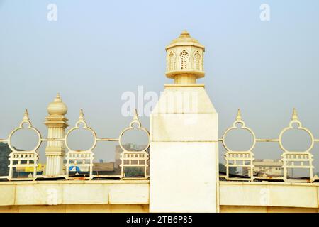 Partial view of Jai Gurudev Mandir, Mathura, Uttar Pradesh, India Stock Photo