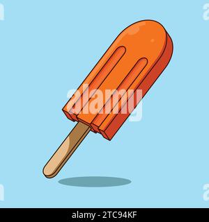 Tasty Orange Ice Lolly Illustration Vecton Icon Ice Cream Stock Vector