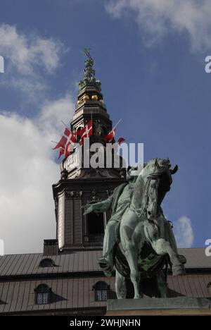 COPENHAGEN / DENMARK  09 April 2016   Today dannebrog in other danish flag is at half mast on all government qnd public building and danish parliament christians in the memories of black day in danish history Nazi germany occuption on 9 april 1940 durign 2nd world war Photo.Francis Joseph Dean/DeanPictures Stock Photo