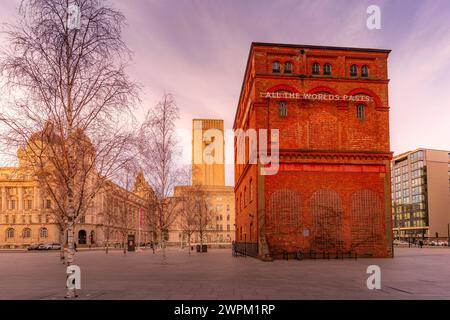 View of Mann Island Buildings, Liverpool City Centre, Liverpool, Merseyside, England, United Kingdom, Europe Stock Photo