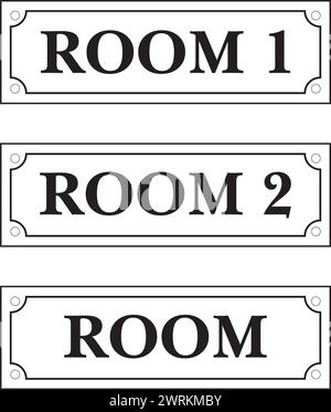 Vintage room with number signs on a white background Stock Vector