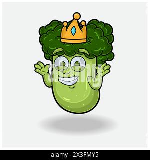 Broccoli Mascot Character Cartoon With Dont Know Smile expression. Vector Illustrations Stock Vector