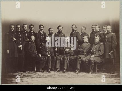 Major General N. P. Banks and staff , Washington, D.C., Gen. Nathaniel P. Banks and staff, Civil War Photographs 1861-1865 Stock Photo