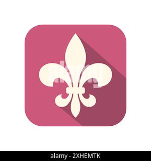 fleur de lis - heraldic icon vector design template in white background Stock Vector