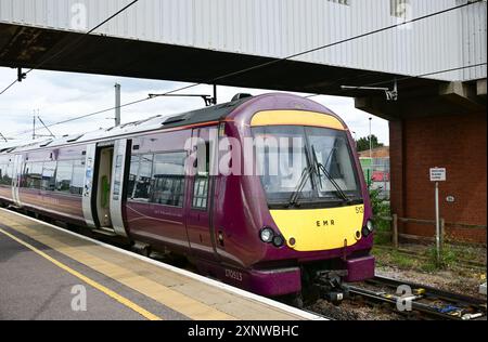 East Midlands Railway class 170 DMU, Peterborough station, Cambridgeshire, England, UK Stock Photo