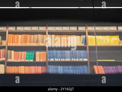 Shelves of books in the Weston library, part of the Bodleian library, University of Oxford, England. Stock Photo