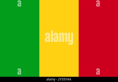 Mali flag vector. Flag of Mali sign isolated. National flag of Mali flat symbol icon for printing of any size. EPS 10 Stock Vector