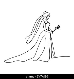 Couple wedding kiss and hugging date oneline continuous single line art one line drawing of hugging couple vector minimalism. Single hand drawn Stock Vector