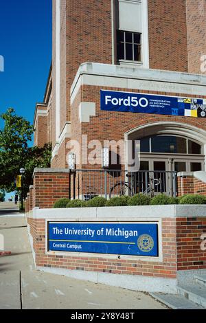 The Joan and Sanford Weill Hall, home of the Gerald R. Ford School of Public Policy, on the Campus of the University of Michigan, Ann Arbor Michigan Stock Photo