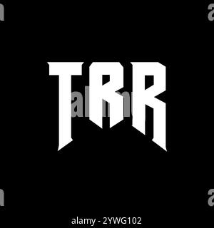 TRR letter logo design for technology company. TRR logo design black and white color combination. TRR logo, TRR vector, TRR design, TRR icon, TRR alph Stock Vector