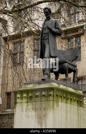 Statue of Abraham Lincoln in Parliament Square London Stock Photo