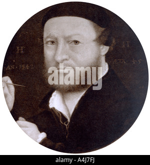 'Self Portrait at the Age of 45', 1542, (1936).Artist: Hans Holbein the Younger Stock Photo