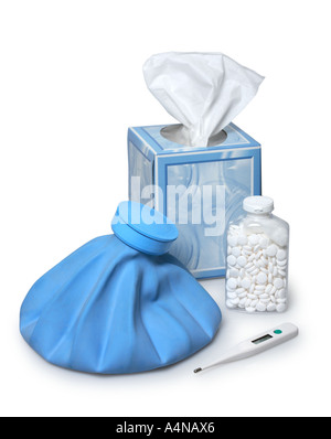 Cold and Flu Relief Items Stock Photo