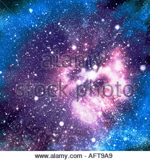 Supernova, space, stars starfield Stock Photo