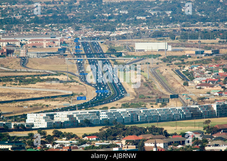 Aerial View of the N1 Highway and the Canal Walk Shopping Centre Stock Photo