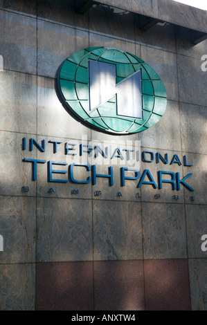 INDIA, Karnataka, Bangalore: India's First High Tech City. International Tech Park: Sign Stock Photo