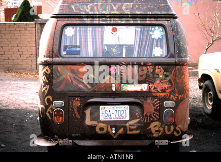 Hippy VW Microbus in USA Stock Photo