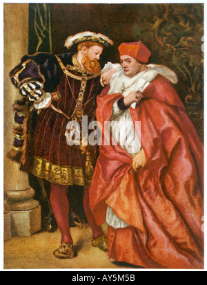 Wolsey With Henry Viii Stock Photo