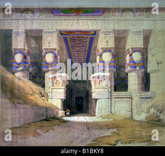 Dendera Temple 1838 Stock Photo