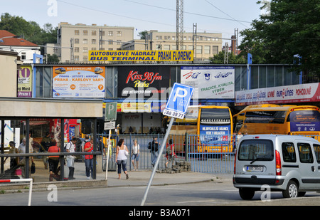 Prague Florenc bus terminal Stock Photo