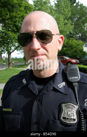 American cop wearing a pair of Ray Ban sunglasses Stock Photo