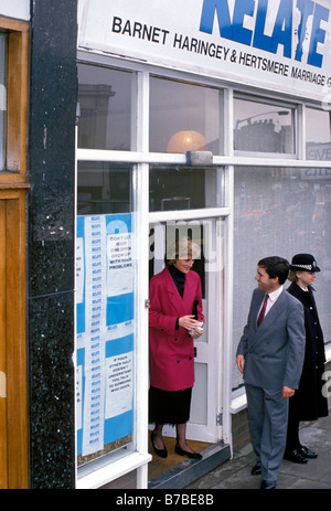 The Princess of Wales, Princess Diana, visits the Relate Marriage Guidance Centre in Barnet, north London, 29th November 1988 Stock Photo