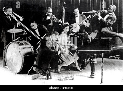 KING OLIVER'S CREOLE JAZZ BAND in 1922 - see Description below for details Stock Photo