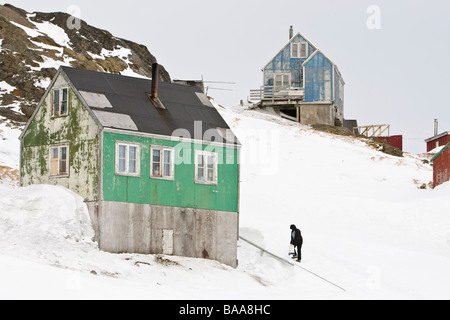 The village Kulusuk in Greenland Stock Photo