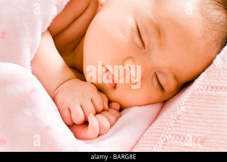 portrait of baby girl sleeping Stock Photo