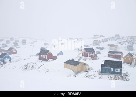 The village kulusuk in Greenland Stock Photo