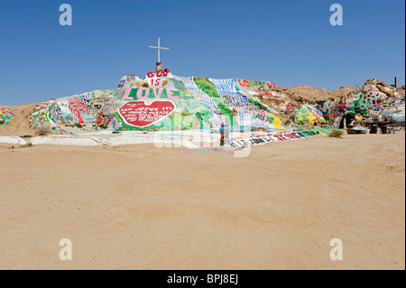 Salvation Mount as created by Leonard Knight, near Slab City, Niland, California. Stock Photo