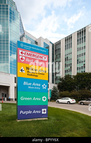 Riverside Methodist Hospital located in Columbus Ohio. Stock Photo