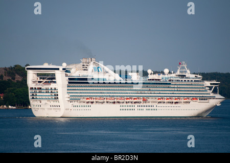 The Princess cruise ship 'Star Princess' sailing through the Archipelago islands in Stockholm, Sweden. Stock Photo