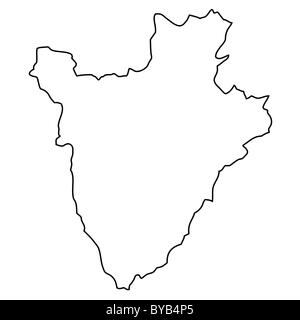 Outline, map of Burundi Stock Photo