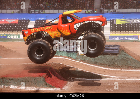 Monster Trucks at derby Pride park Stock Photo