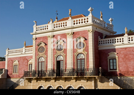 Palácio de Estoi (C19)  now converted to Pousada de Estoi (historic hotel), Estoi, Faro, Algarve, Portugal Stock Photo