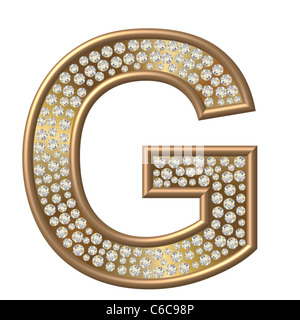 Diamond letter / character gold Stock Photo