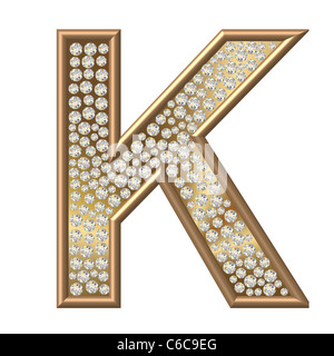 Diamond letter / character gold Stock Photo