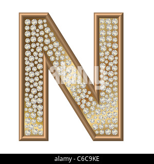 Diamond letter / character gold Stock Photo