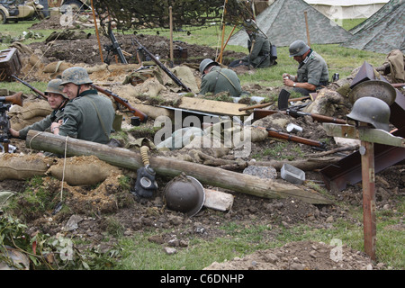 German soldiers at war re-enactment show Stock Photo