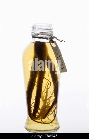 Bottle of ginseng Stock Photo