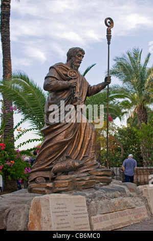 Saint Peter statue at Capernaum, Galilee, Israel,Asia, Middle East Stock Photo