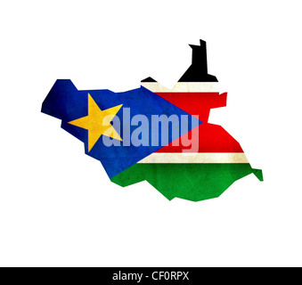 Map of South Sudan isolated Stock Photo