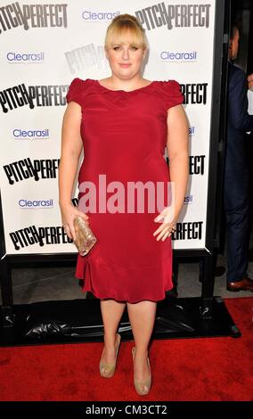 Sept. 24, 2012 - Los Angeles, California, U.S. - Rebel Wilson Attending The Los Angeles Premiere of ''Pitch Perfect'' held at  Arclight Hollywood in Hollywood, California on September 24, 2012. 2012.(Credit Image: © D. Long/Globe Photos/ZUMAPRESS.com) Stock Photo